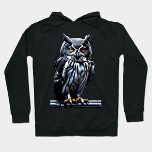 Owl Black And White Hoodie